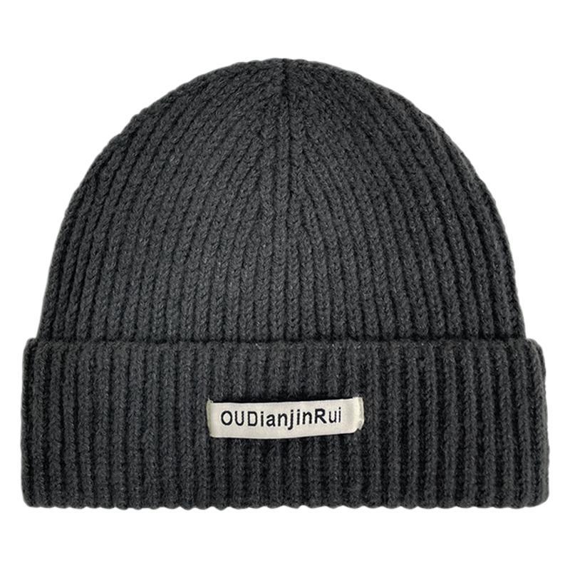 Knitted hat women's autumn and winter versatile thickened wool hat big head circumference showing small face warm ear protection bag head cold hat