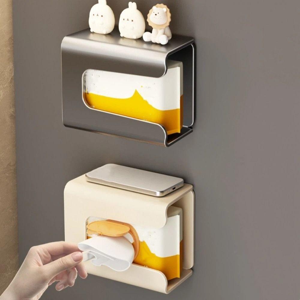 Wall Mounted Magnet Storage Container Waterproof Tissue Dispenser Box  Home Kitchen