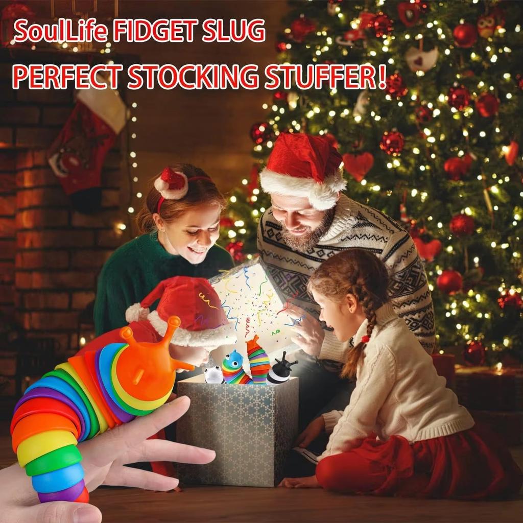 1Pcs Colorful Slugs Caterpillar Stress Relieving Bizarre Slugs Blowing Out Stress Relieving Puzzle Relieving Simulation Toys