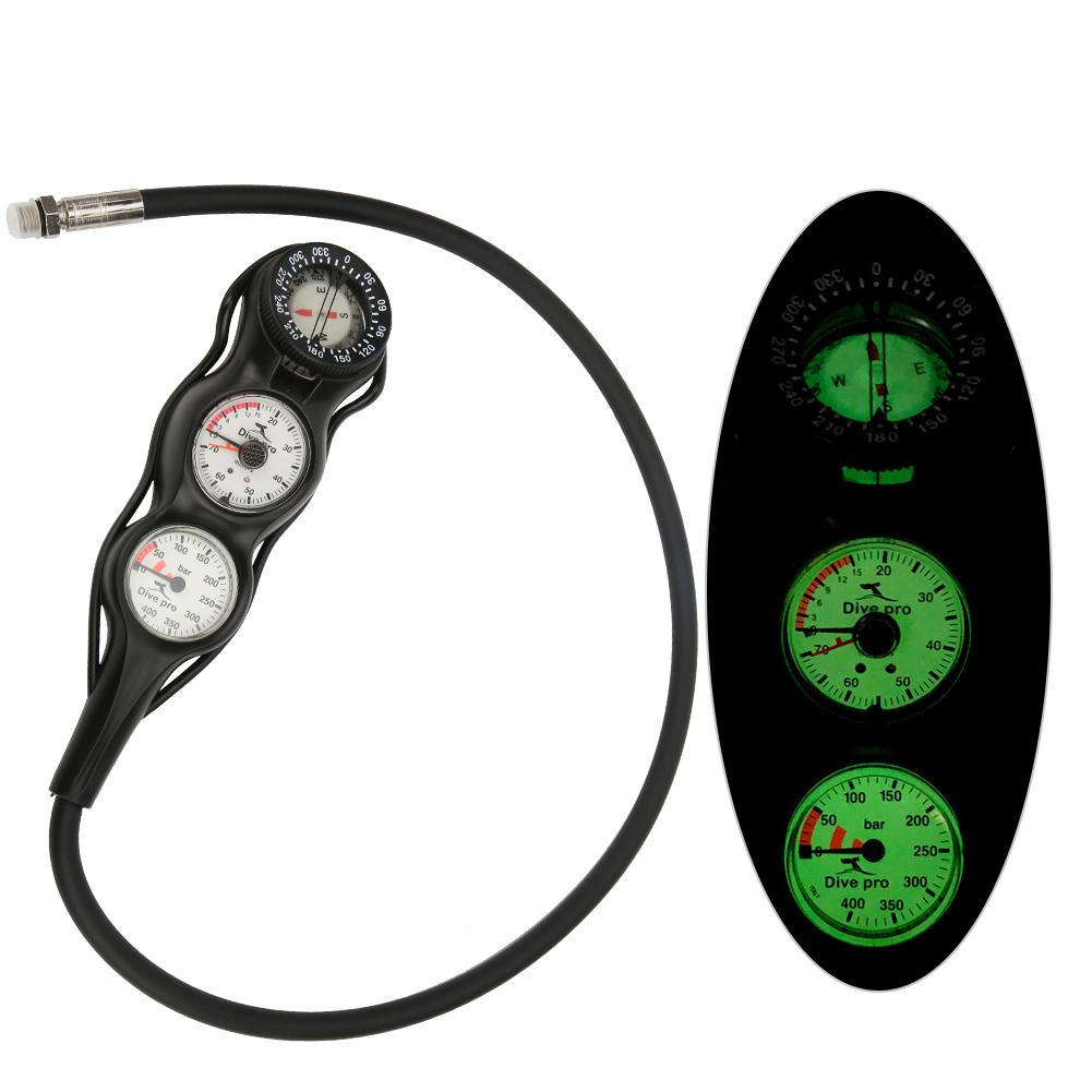GG997 TPR Professional Good Luminous Effect Ergonomic Gage Depth Meter Compass Diving Scuba