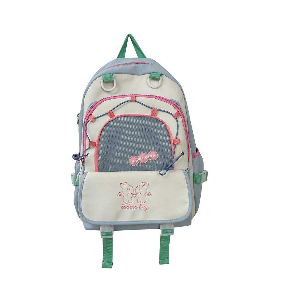 Schoolbag Korean version niche contrasting color cute backpack female new student large capacity casual backpack light travel double backpack