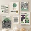 Abstraktes grünes Farbblocklinien-Leinwandgemälde, Poster, Druckgrafik, minimalistische Wandkunst, nordische Leinwandmalerei, Heimdekoration