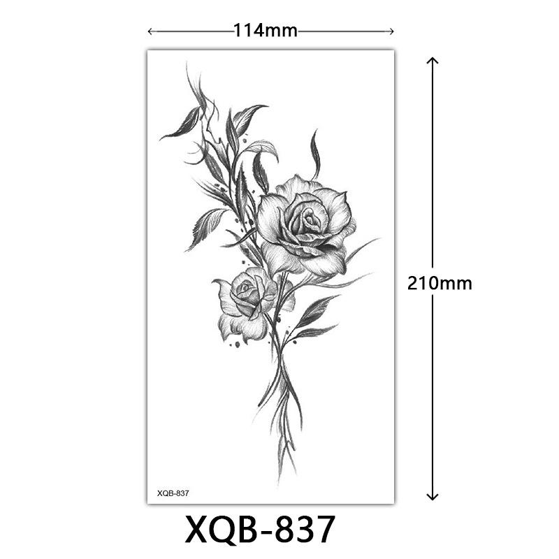 Small Full Arm Tattoo Sticker, Flower Letters, Plain Flower Tattoo Sticker Tattoo