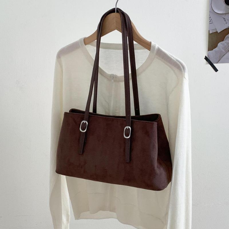 Retro suede bag multi-compartment autumn and winter new tote bag large capacity women's fashion shoulder bag women