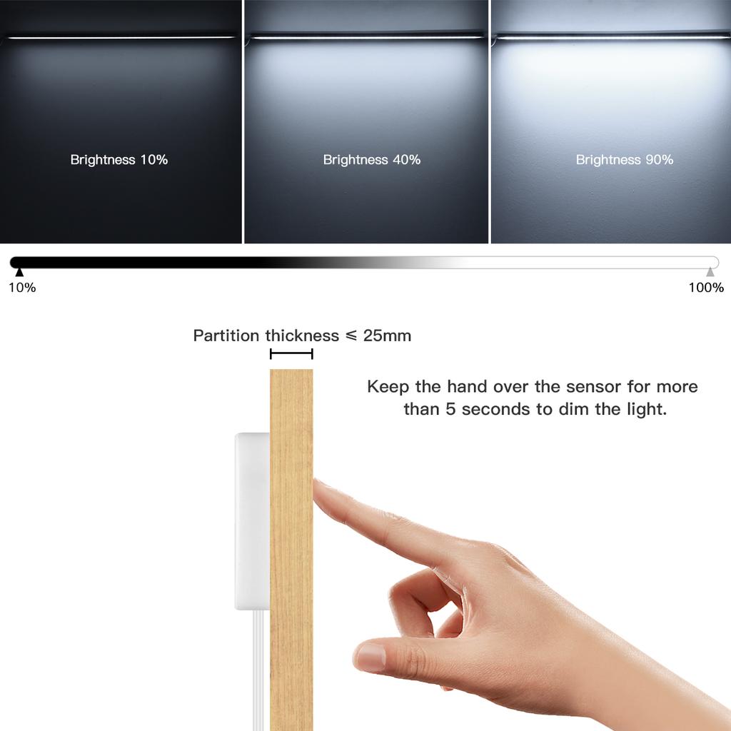 Penetrate Wood Hand Wave Sweep Sensor Switch USB LED Bar Light 5V Aluminum Tube DIY Dimmable Kitchen Cabinet Reading Book Lamp