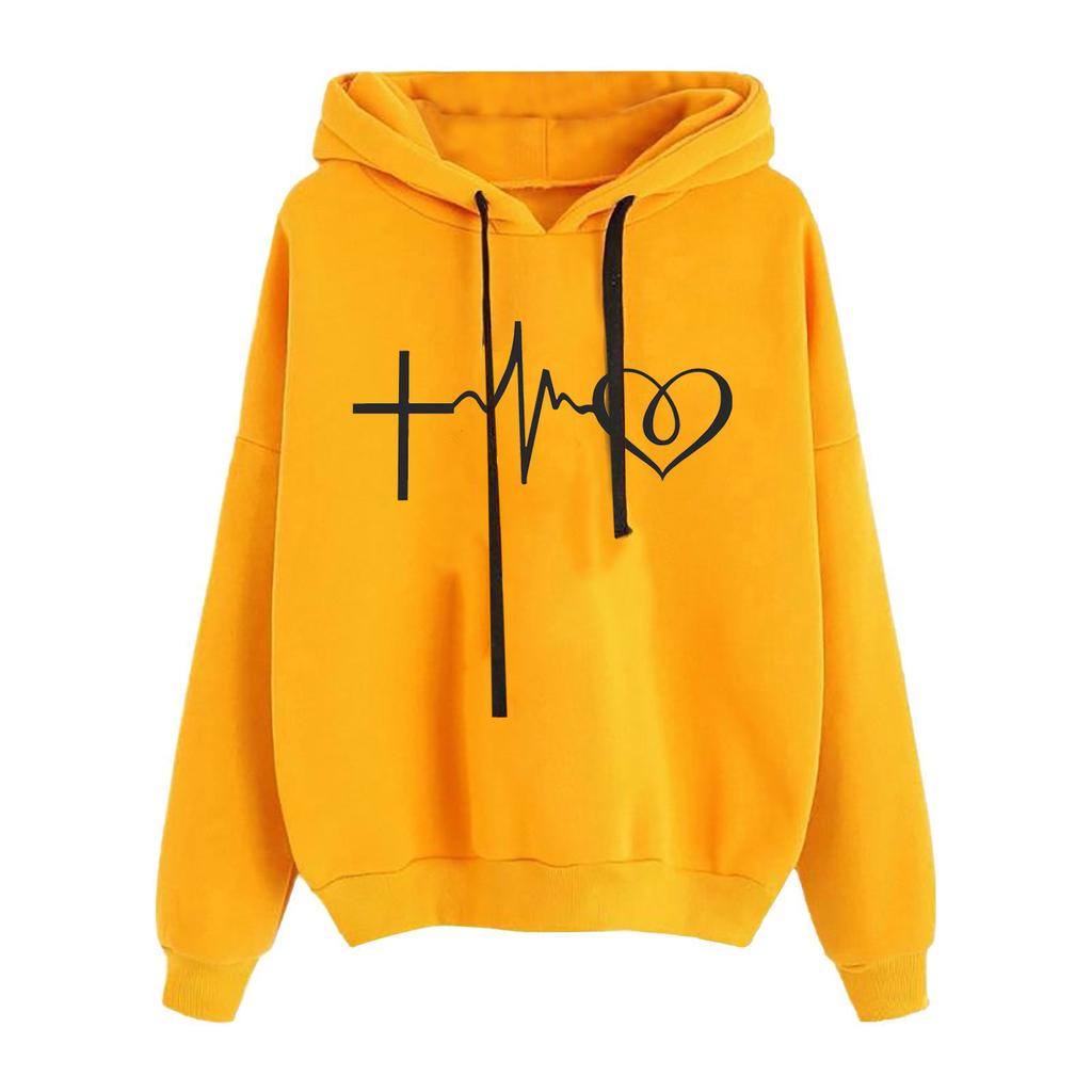 2025 autumn and winter women's sweater fleece pattern printed sweater women's jacket loose fashion student hoodie