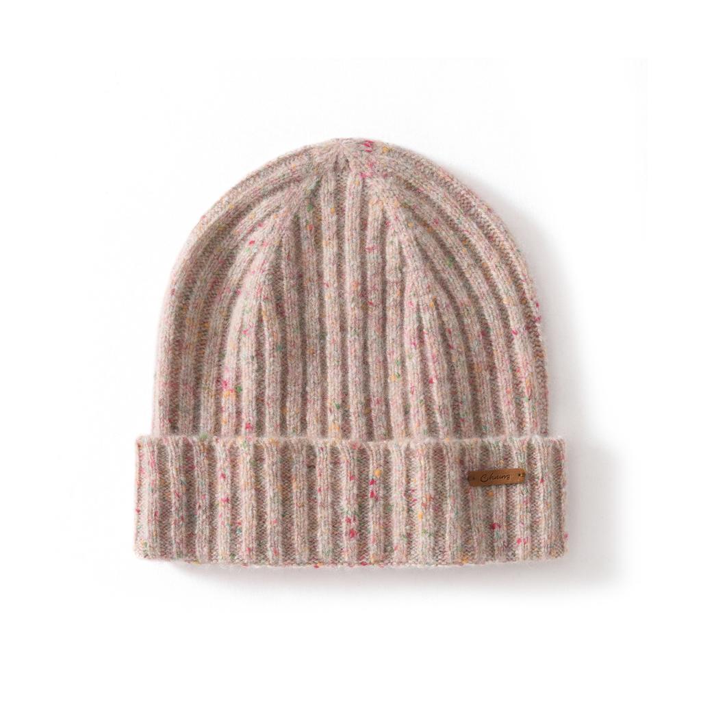 Pure Cashmere Hat Colored Dots Fluffy Bag Head Knitted Pullover Hat Autumn and Winter New Products for Men and Women To Keep Warm and Cold