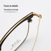Kemin Men's Titanium Eyebrow Frame: Fashionable, Prescription-Ready Square Design with IP Electroplating - Model 3308.