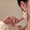 Crystal Hollow Flower Water Drop Earrings French Retro Niche Earrings Fashion Versatile Temperament Earrings