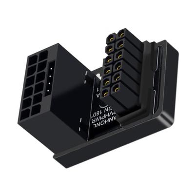 CY Adapter 12VHPWR ATX3.0 PCI-E 5.0 Power Modular Adapter 12+4 Pin To 12+4 16 Pin Downward 360 Degree U-Shape Back Angle 4080 5090TI 16 Pin 12+4P