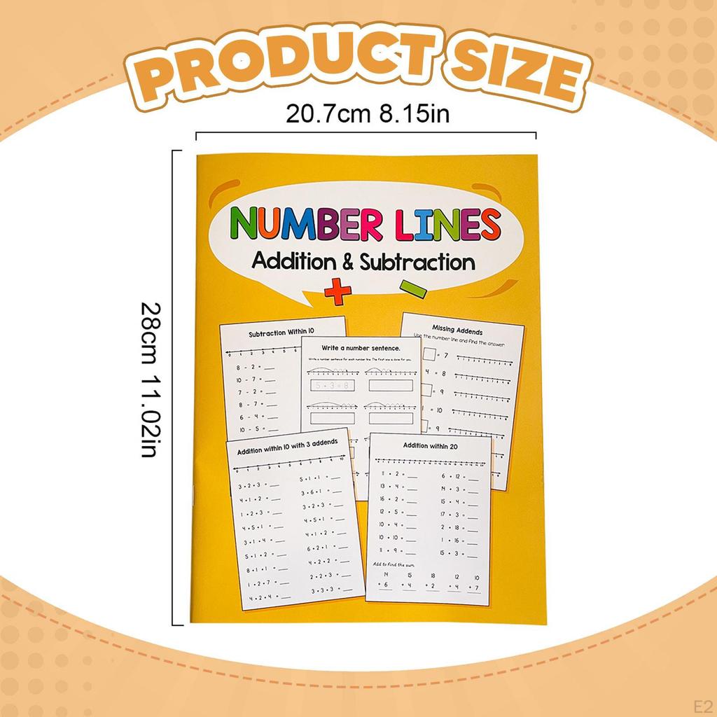 Math Workbook Addition Subtraction,Educational,Homeschool Curriculum,Within 20 Number Line