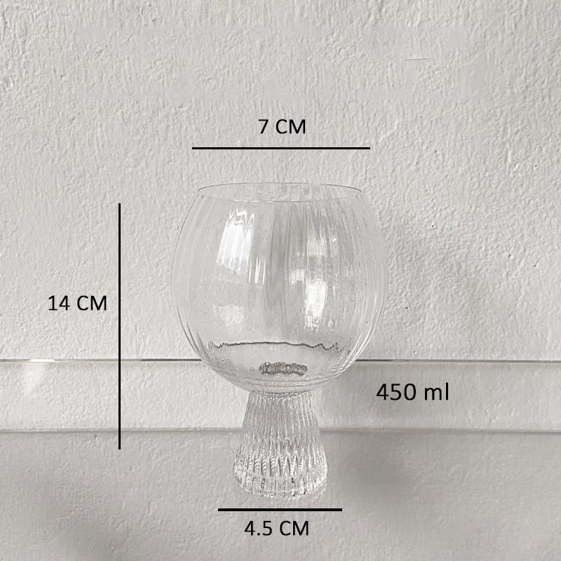 Round Drum Water Cup Ins Style Glass Fat Round Cup Stripe Cute Milk Coffee Cup Simple French Drinking Utensils Desktop Ornaments 201-450ml