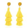 Orecchini lunghi multistrato con frange alla moda, temperamento semplice, orecchini in stile bosniaco, lotto da donna