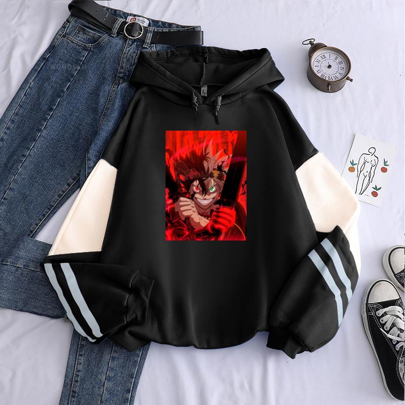 Anime Black Clover Asta Graphic Printed Hooded Men Women Manga Hoodies Casual Loose Sweatshirt Harajuku Unisex Streetwear
