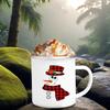Christmas Snowman Print Party Beer Drink Enamel Mugs Tumblers Creative New Year Gifts Eco Heatable Handle Breakfast Milk Cups