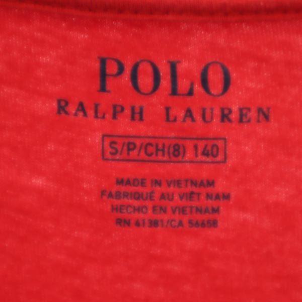 POLO RALPH LAUREN Polo Bear Print Short sleeve T-shirt 140 Red series Kid's Used