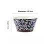 Japanese Underglaze Color Ceramic Bowl Set High Foot Rice Bowl Large Capacity Retro Tableware