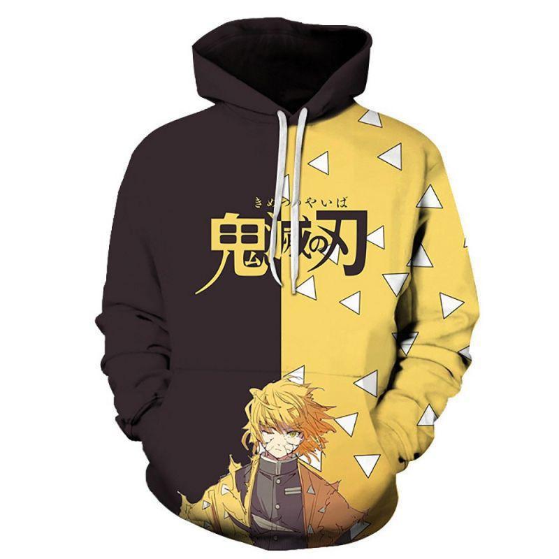 Unisex Anime-Inspired 3D Digital Print Hooded Sweatshirt Loose Fit Casual Streetwear