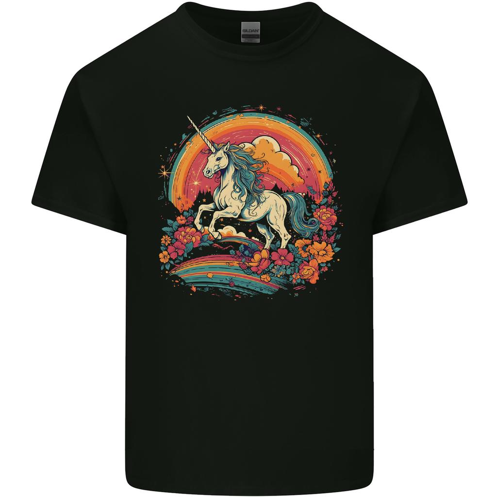 A Unicorn and Fantasy Rainbow Unisexs Light Cotton TShirt