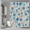 1pc blue round pattern shower curtain with hooks, bathroom partitions, bathroom accessories, home decoration