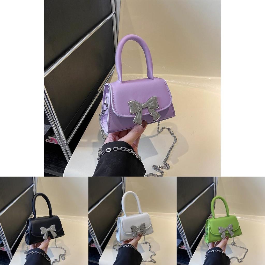 Stylish 2024 Fashion Shoulder Crossbody Bag Bowknot Cute Candy Color Handbag