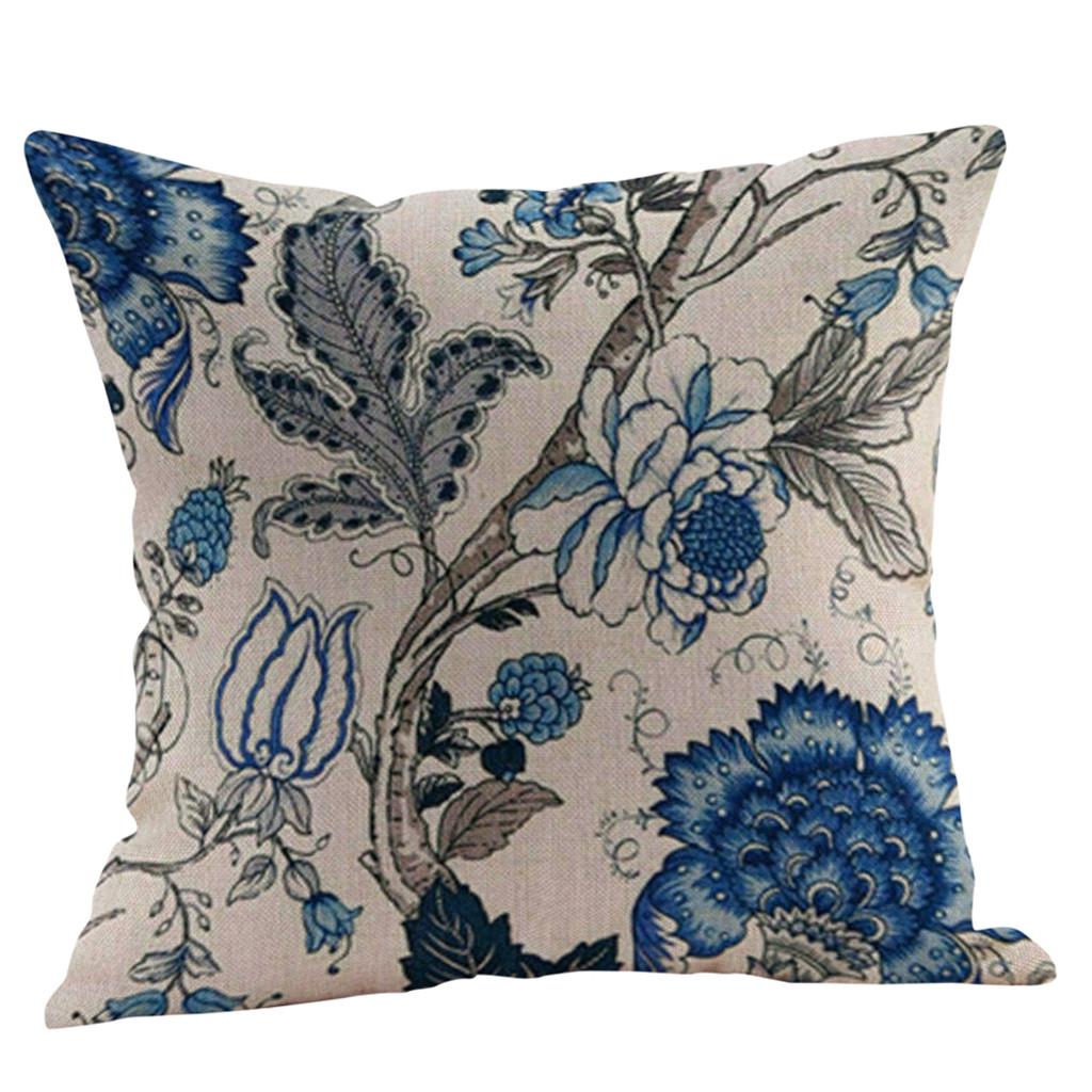 18" Vintage Flower Cotton Linen Throw Pillow Case Sofa Cushion Cover Home Decor 18" Vintage Flower Cotton Linen Throw Pillow Case Sofa Cushion Cover Home Decor
