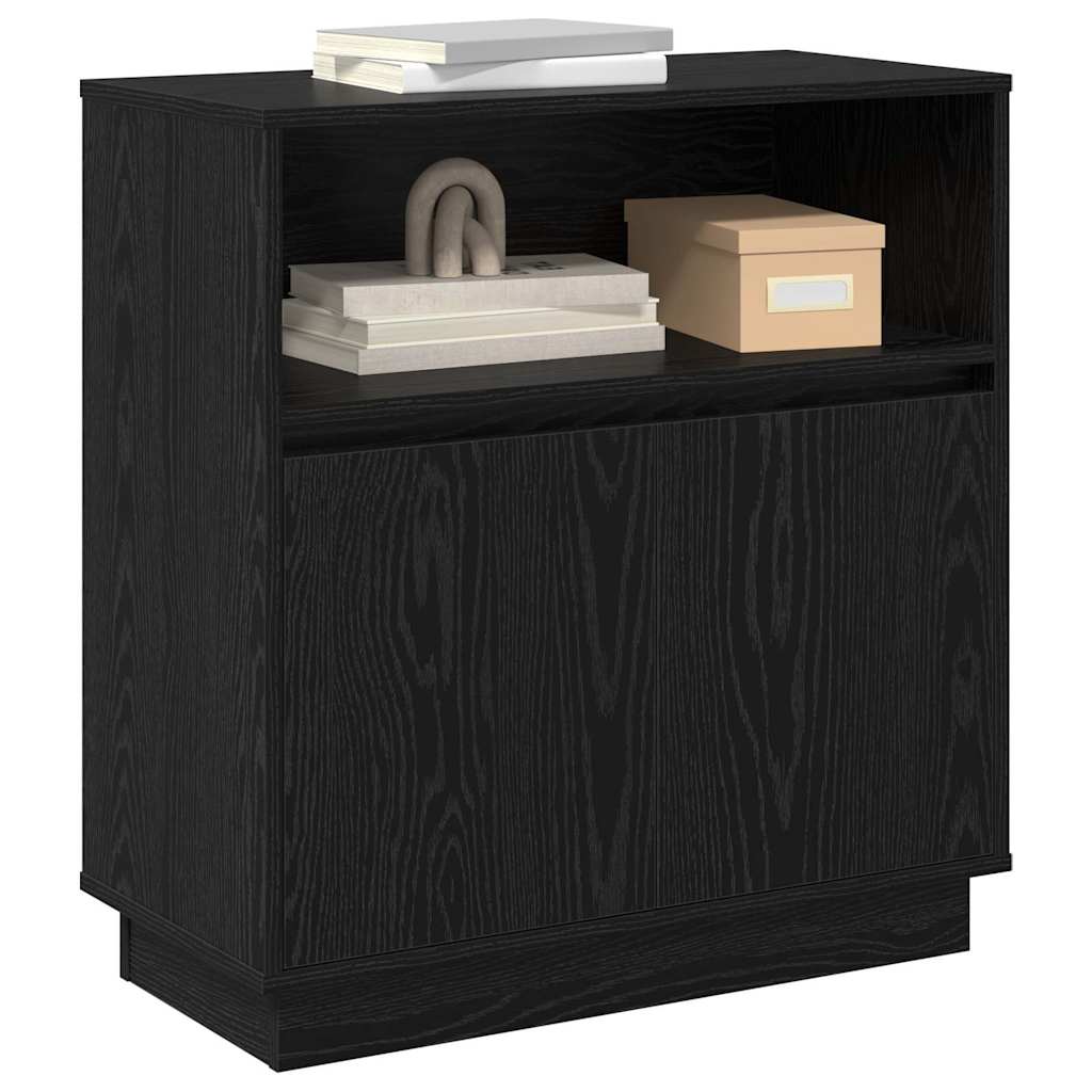 LED Sideboard in Black Oak Look 71 x 34.5 x 75 cm