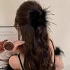 Elegant Feather Large Hair Claw For Women Girls  Hair Clips Versatile Shark Clip Exquisite Hair Accessories Gifts