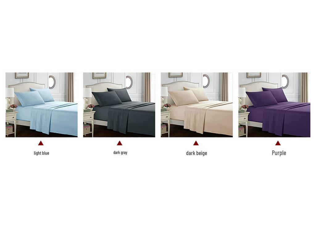 Weiou Embroidered Solid Color Four-Piece Bedding Set