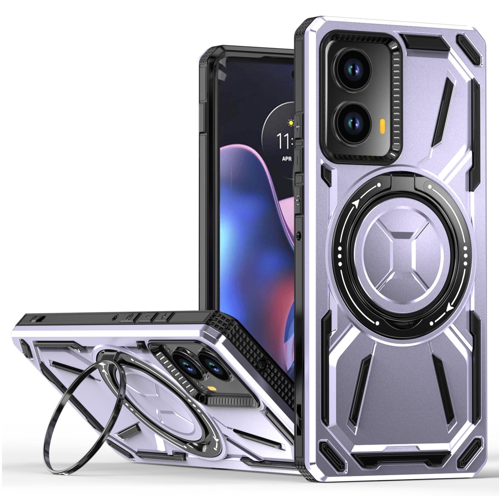 

For Motorola Edge (2024) 5G Case Compatible with MagSafe Kickstand TPU+PC Phone Cover Light Purple