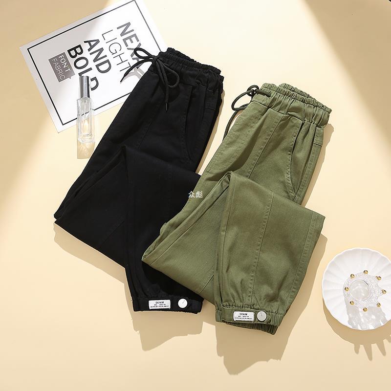 Spring Women Pants Fashion Loose Long Pants Women Elastic Basic Pants  Casual Denim