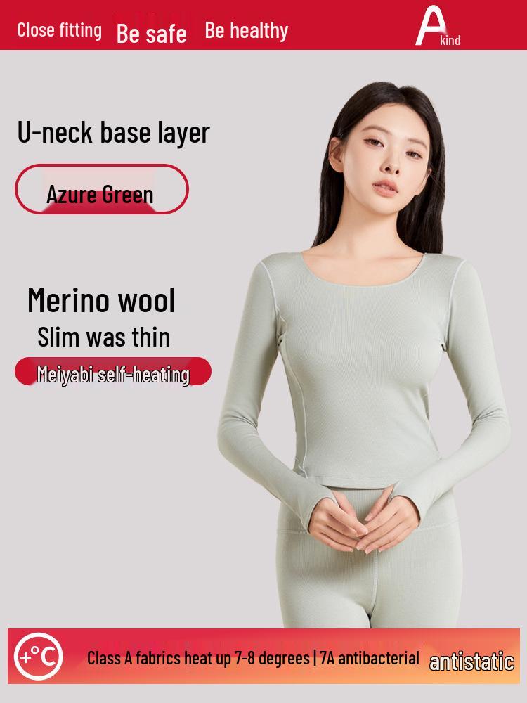 

Fairy 7A Antibacterial Slimming Wool Long Sleeve Beautifying Top L (115-130 lbs)