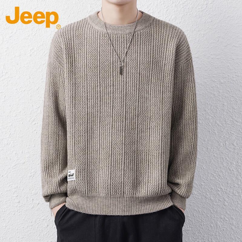 

Jeep Men s Loose-Fit Round Neck Knitted Sweater 3XL