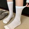 Thin Style Children's Socks with Geometric Dark Patterns, Pile-like Socks, Simple and Versatile, Without A Core, Women's Cotton Socks