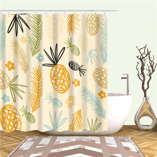 Tropical Cactus Plant Pineapple Shower Curtains Bathroom Curtain Cortina Ducha Frabic Waterproof Polyester Bath Curtain