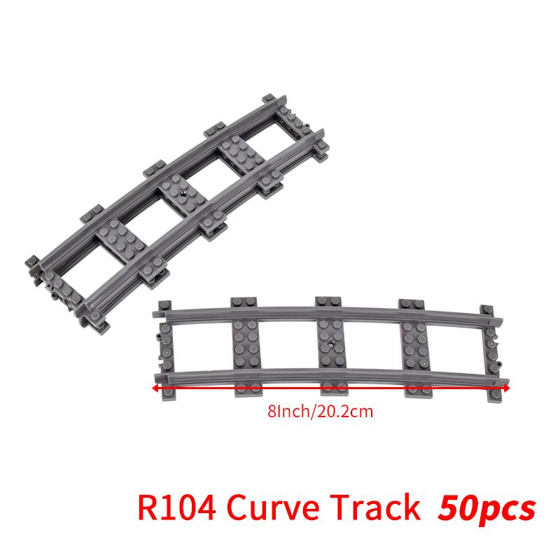 MOC City Bausteine Zug Flexible Konstruktionsteile Eisenbahn Kurvengleis Bausteine Modellzubehör Kompatibel mit 53401