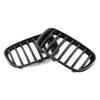 All Black Single Line Style Front Bumper Grilles For BMW X3 F25 2010-2013 Silver Diamonds Style Racing Double Slat Grills