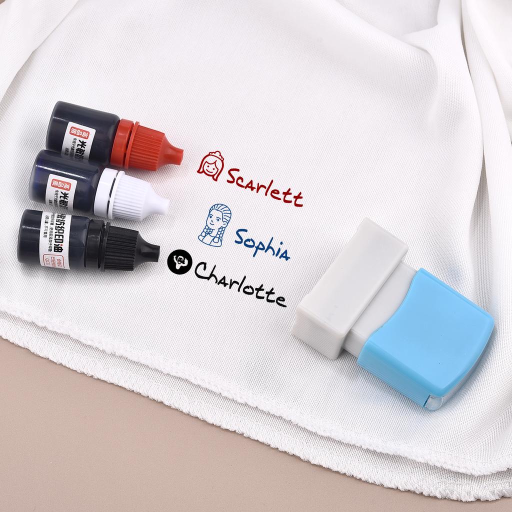 10 ml Blau-Rot-Schwarz-Tinte Textil-Kleidungstinte, Spezialtinte für Studenten, Kinder, Namensstempeldruck auf Kleidung, wasserfest, verblasst nicht