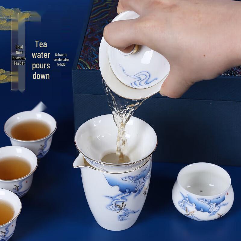Mutton Fat Jade Style Ceramic Kung Fu Tea Set