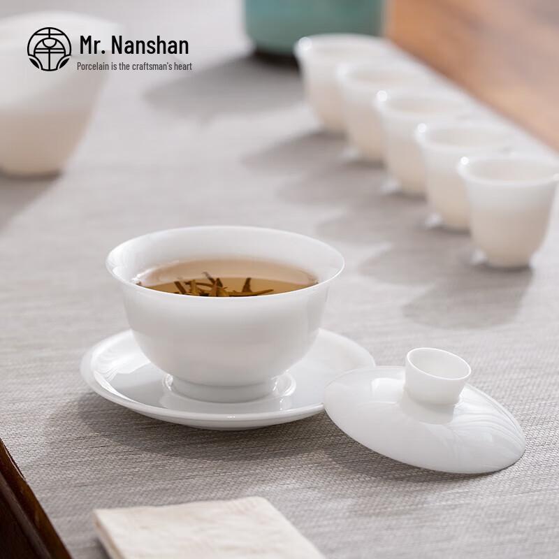 Nanshan White Porcelain Sancai Gaiwan