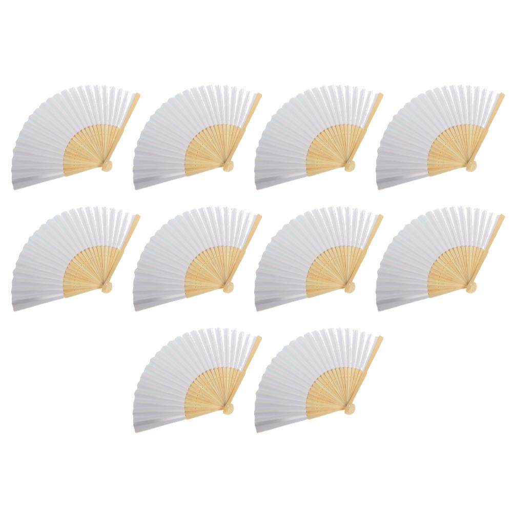 1/5/10pcs DIY Bamboo Folding Hand Fan Adults Children's Calligraphy Painting Practice Paper Fan Wedding Party Gift Home Decor