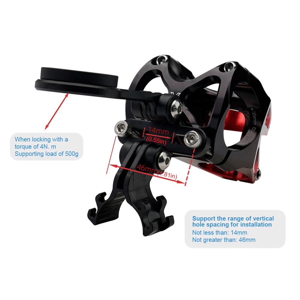 Bicycle Stem Mount Aluminum Alloy Bike Camera Holder Bracket Bicycle Computer Mount Holder Bicycle Extension Bracket Base