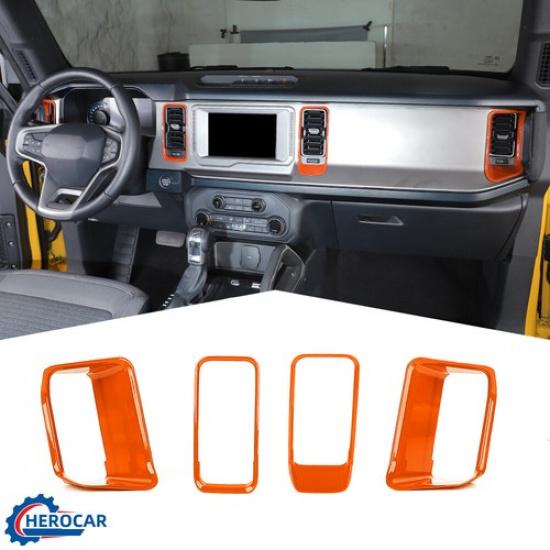 

Air Conditioner Vent Outlet Dash Cover Trim for Ford Bronco -2025 Orange ABS