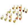 CARLIDANA Minimalist Women New Square Clip Earrings Tarnish Free 18k Gold Plated Stainless Steel Colorful Zircon Hoop Earrings