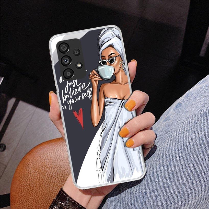 Girl Boss Female Coffee Phone Case For Samsung Galaxy A17 A16 A15 A14 A13 A57 A56 A55 A54 A53 A37 A36 A35 A34 A33 A26 A25 A24 A2