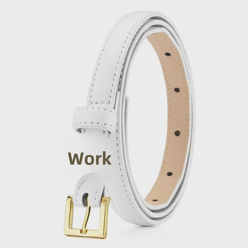 

Женский тонкий черный кожаный ремень - модный, простой и универсальный для высококачественных джинсов, корейский стиль, модный узкий ремень 110 cm чёрный