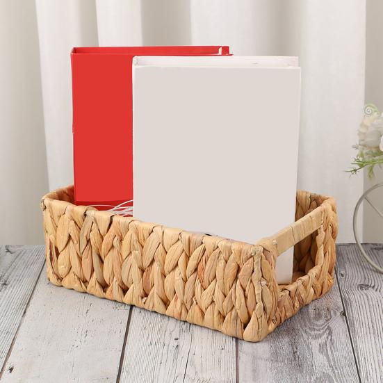 1/2Pcs Storage Basket with Handle Sturdy Structure Large Capacity Strong Load-bearing Hand-Woven Scalloped Edge Wicker Baskets