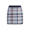Plaid Mid-Rise Fitted Comfortable Golf Knit Casual Skirt Women Skirts Miracle-Blue HY0862