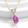 Jewelry Temperament Warm Sun Water Drop Necklace Ice Flower Cut Zirconium Platinum Plated 925 Silver Pendant Necklace