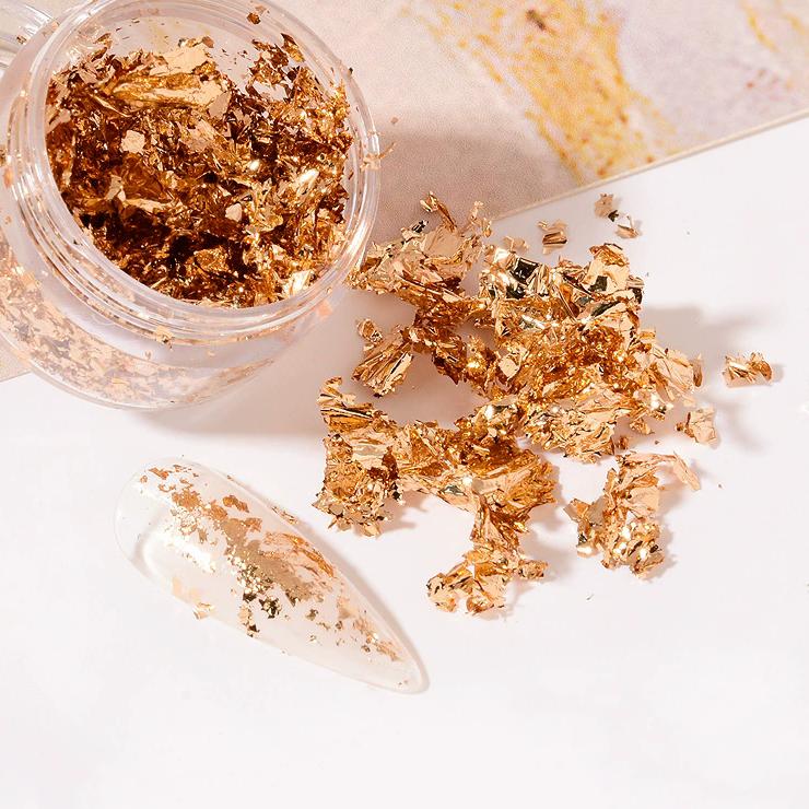 

WTEMPO 5PCS Solid Color Foil Flakes Candle Making Accessories Nail Art Manicure Decorative Glitter Perfect for Birthday Wedding Party Celebrations 5pcs розового золота